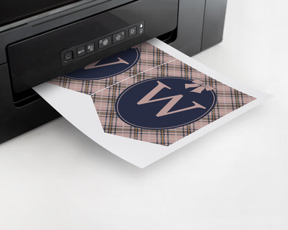 Classic Rocking Horse Baby Shower Banner Template, Pink Tartan Plaid Baby Sprinkle, Old Money Style Brunch with Mom to Be WP1088