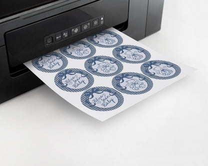 Blue Jean Baby Shower Cupcake Toppers Template, Denim Baby Sprinkle, Americana Brunch with Mom to Be WP1089