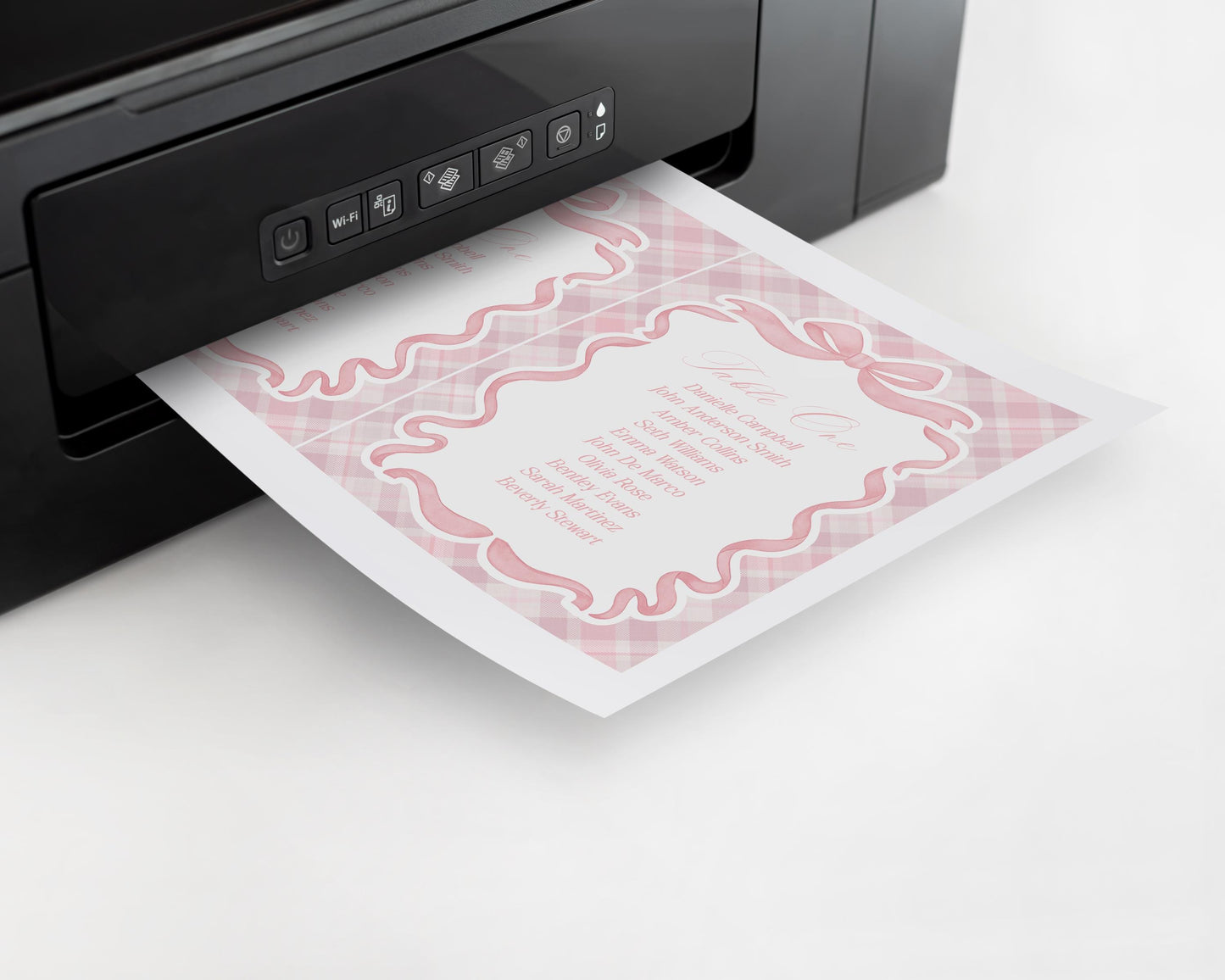 Pink Tartan Plaid Bear Seating Chart Poster Template, We Can Bearly Wait Old Money Baby Shower, Beary First Bday Coquette Bow Party WP1090