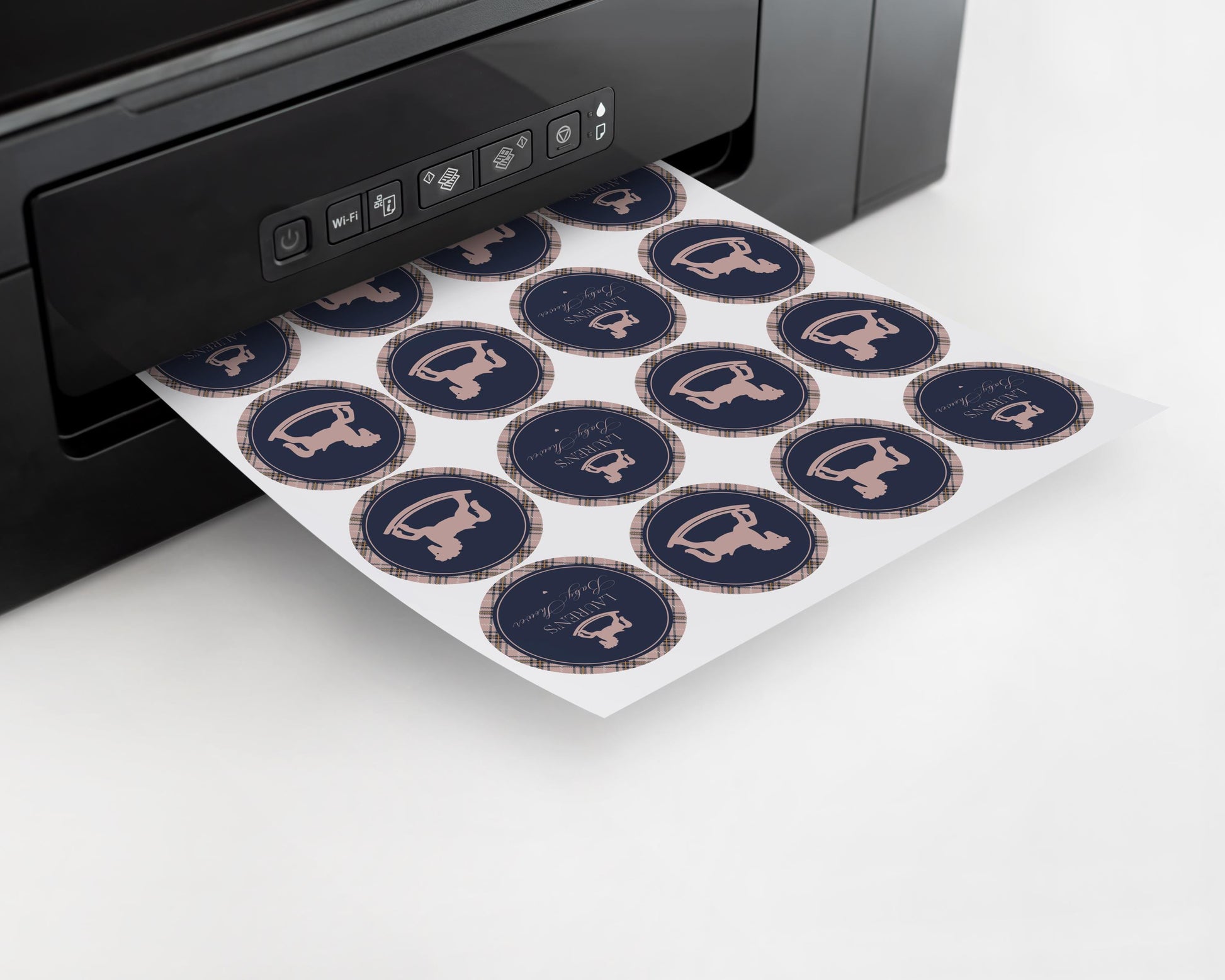 Classic Rocking Horse Cupcake Toppers Template, Pink Tartan Plaid Baby Shower, Old Money Timeless First Birthday Party WP1088