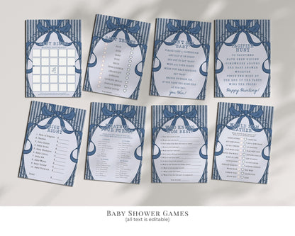 Blue Jean Baby Shower Bundle Printable Template, Denim Baby Sprinkle, Americana Brunch with Mom to Be WP1089