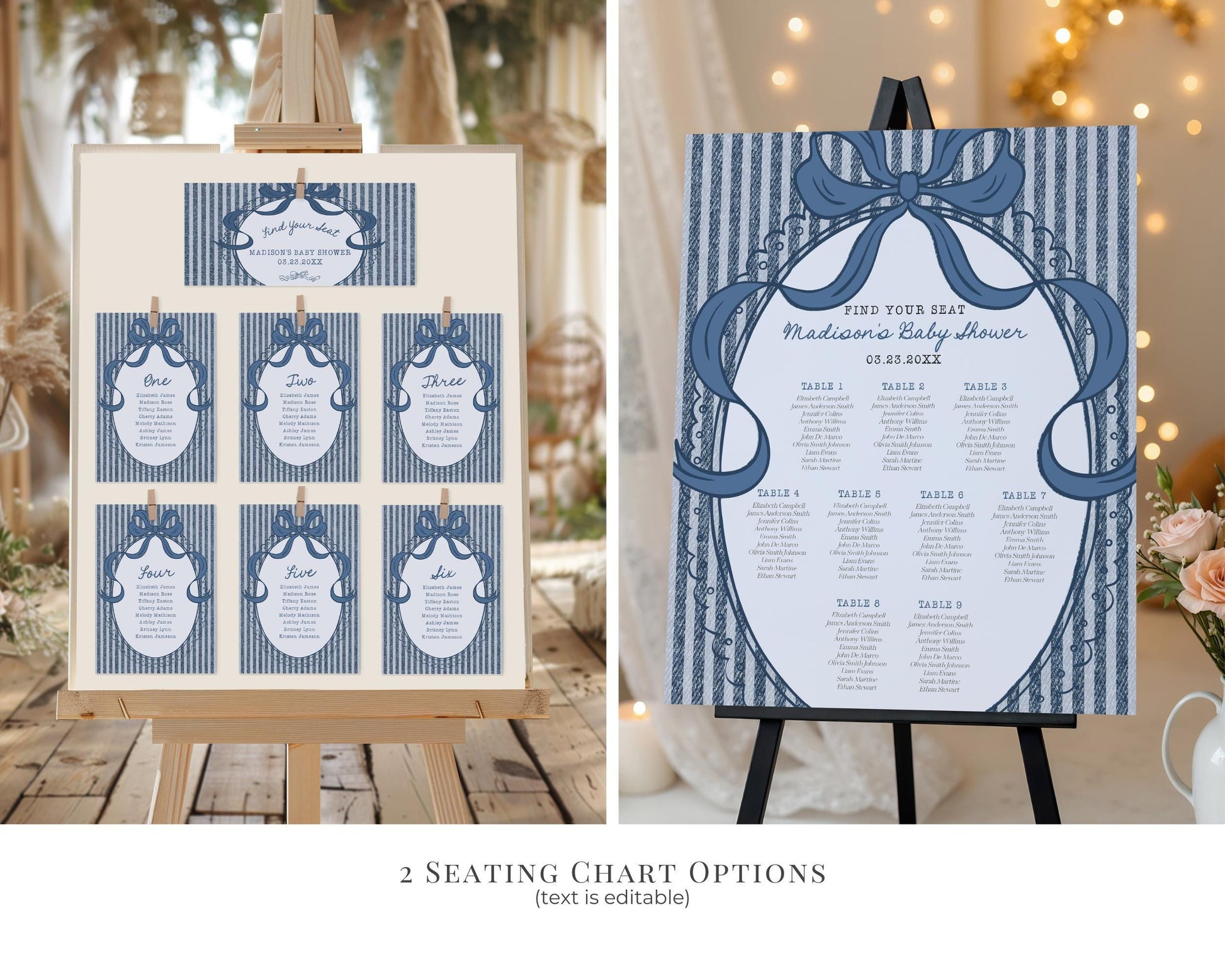 Blue Jean Baby Shower Bundle Printable Template, Denim Baby Sprinkle, Americana Brunch with Mom to Be WP1089