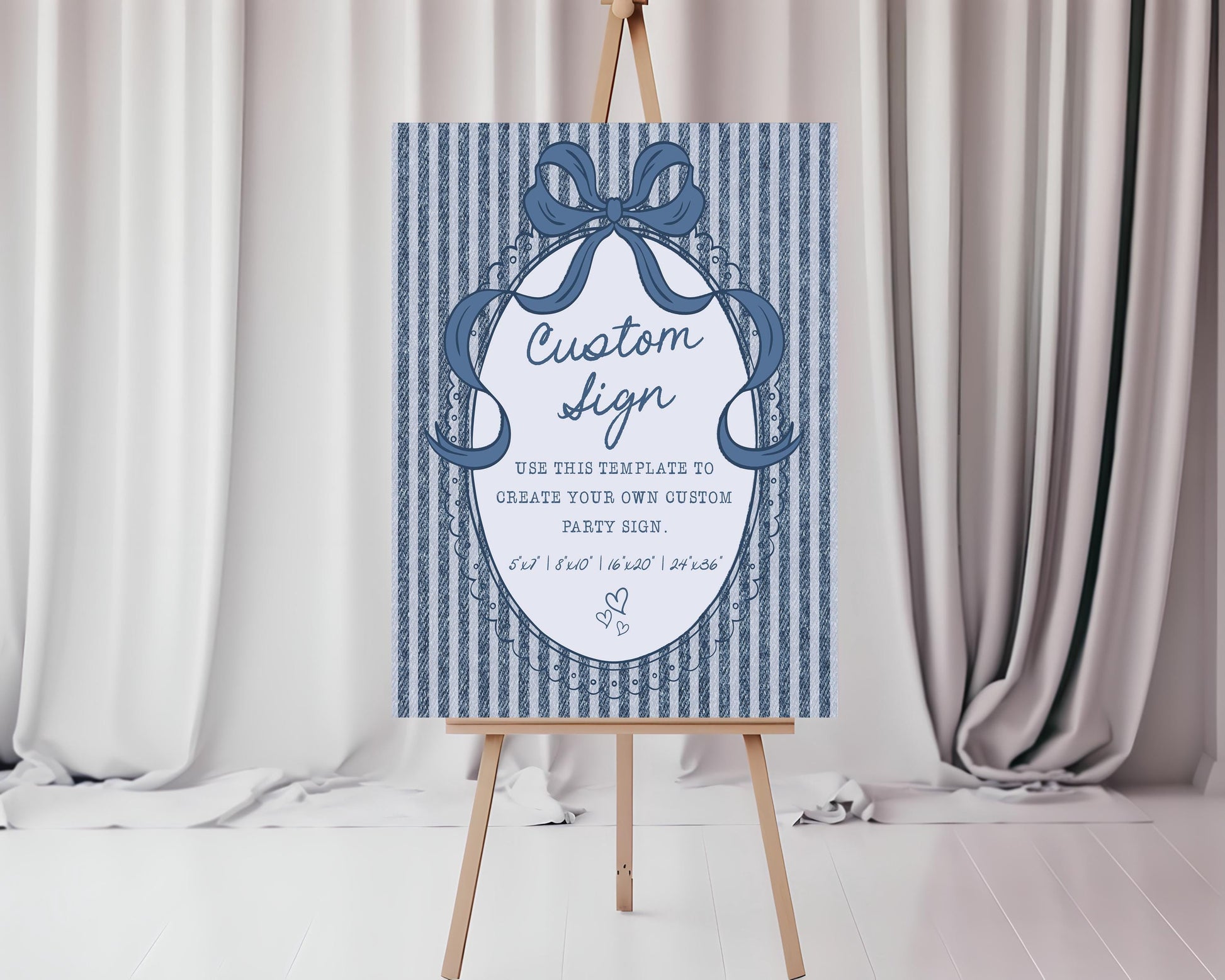 Blue Jean Baby Custom Sign Template, Denim Baby Sprinkle, Americana Brunch with Mom to Be WP1089