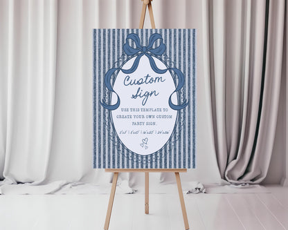 Blue Jean Baby Custom Sign Template, Denim Baby Sprinkle, Americana Brunch with Mom to Be WP1089