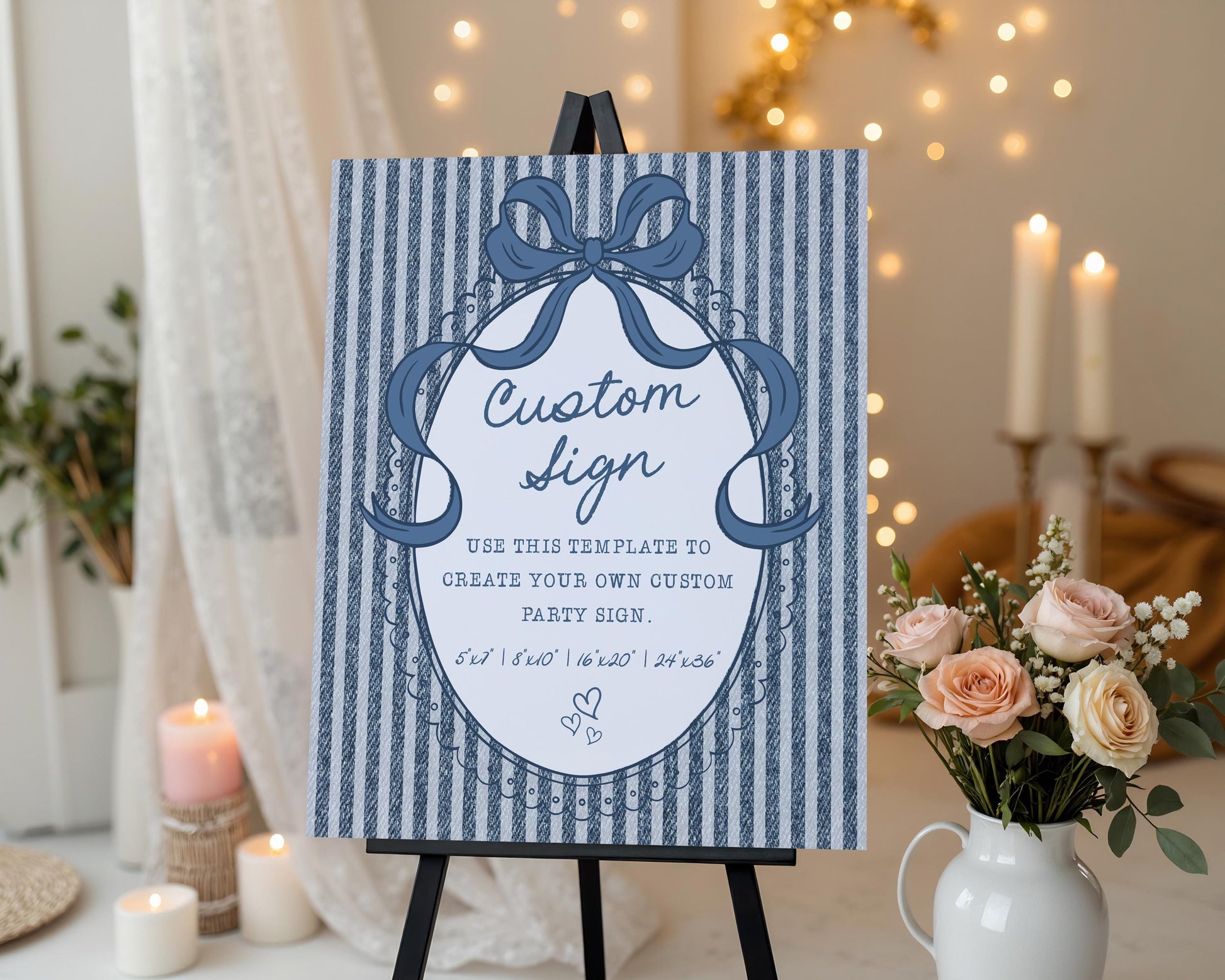 Blue Jean Baby Custom Sign Template, Denim Baby Sprinkle, Americana Brunch with Mom to Be WP1089