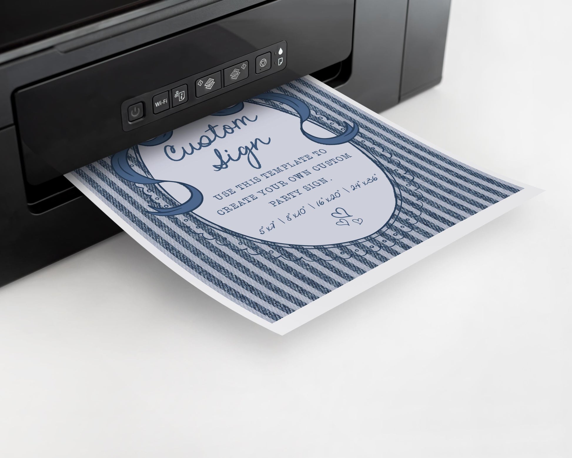 Blue Jean Baby Custom Sign Template, Denim Baby Sprinkle, Americana Brunch with Mom to Be WP1089