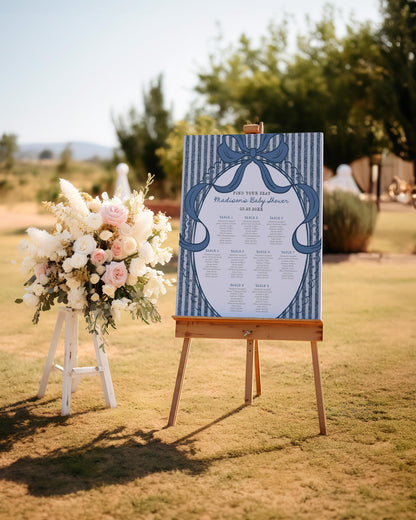 Blue Jean Baby Shower Seating Chart Cards Template, Denim Baby Sprinkle, Americana Brunch with Mom to Be WP1089