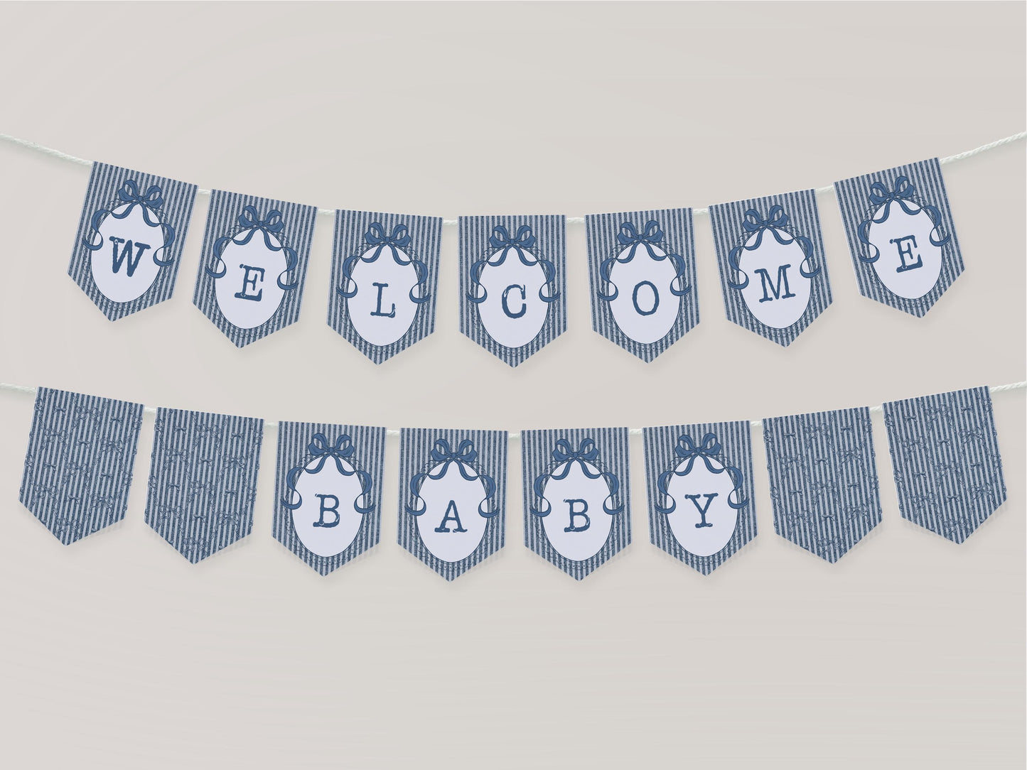 Blue Jean Baby Shower Banner Template, Denim Baby Sprinkle, Americana Brunch with Mom to Be WP1089