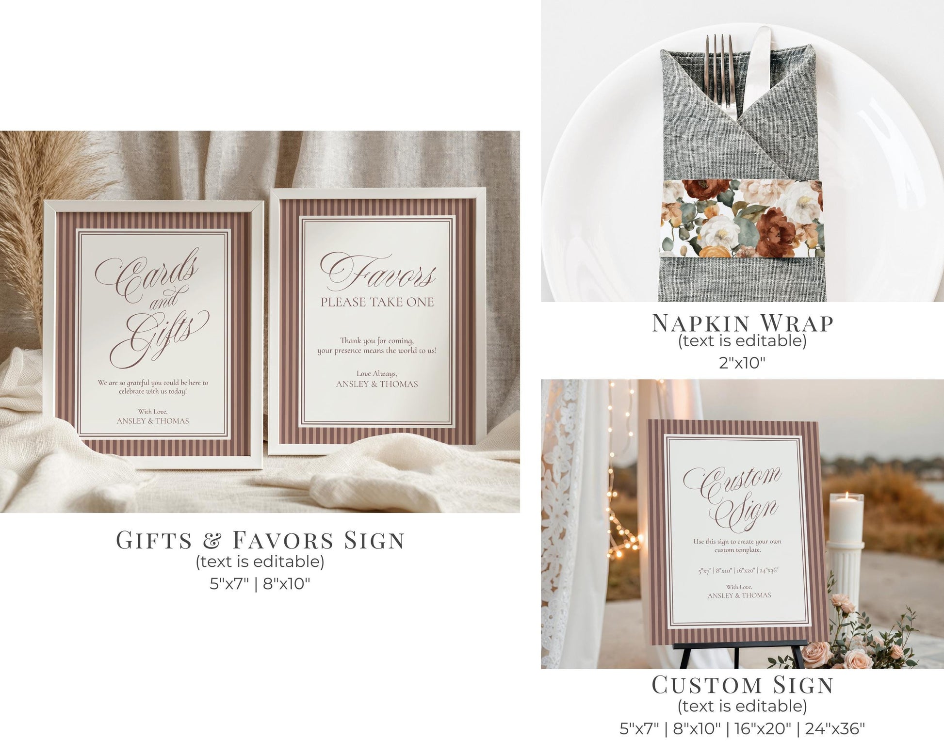 Espresso Martini Striped Baby Shower Bundle Printable Template, Mocha Brown Coffee Baby Sprinkle, Baby is Brewing Brunch with Mom WP1091