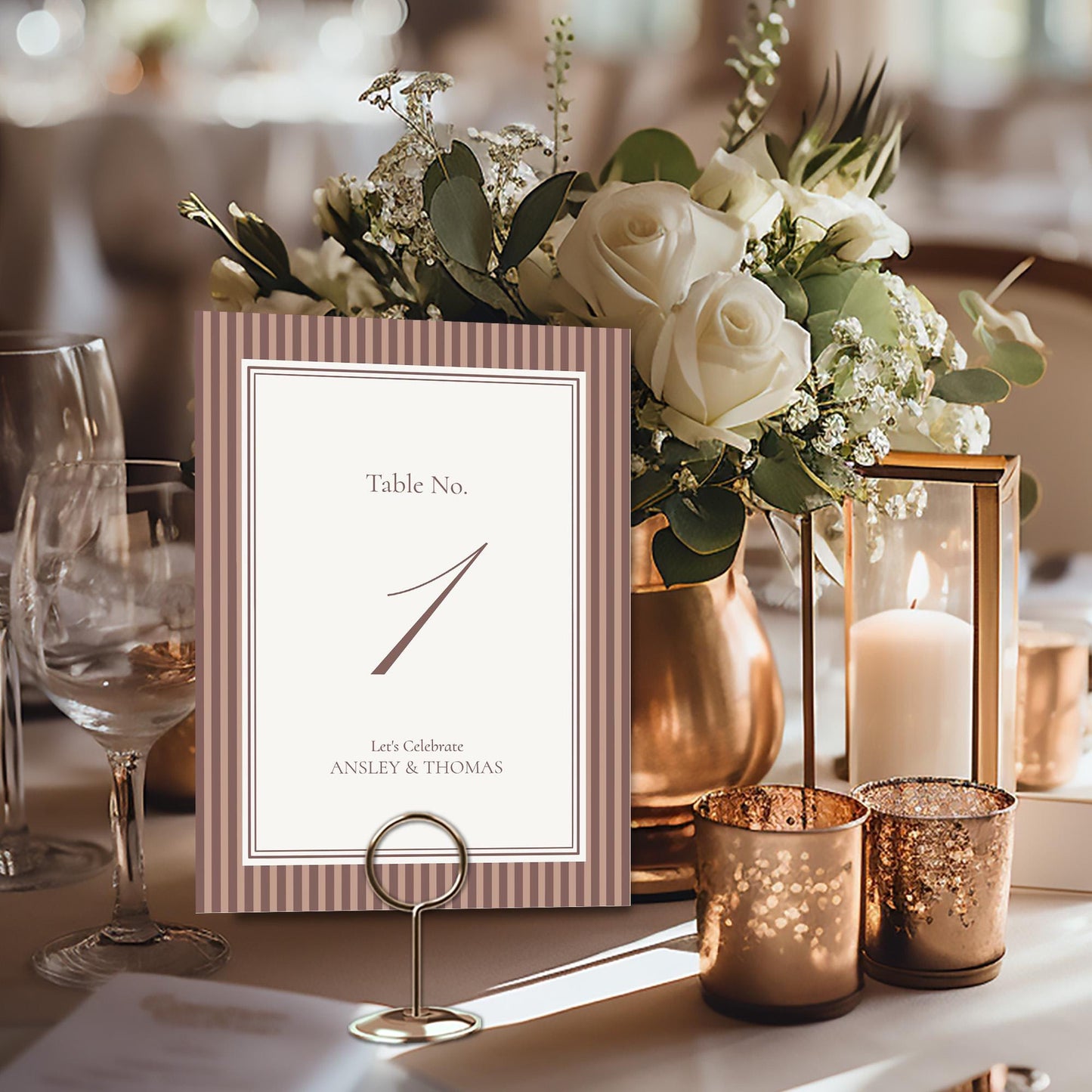 Espresso Martini Striped Table Numbers Template, Old Money Bridal Shower, The Night Before Rehearsal Dinner, Modern Vintage Wedding WP1091