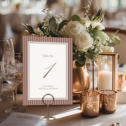 Espresso Martini Striped Table Numbers Template, Old Money Bridal Shower, The Night Before Rehearsal Dinner, Modern Vintage Wedding WP1091