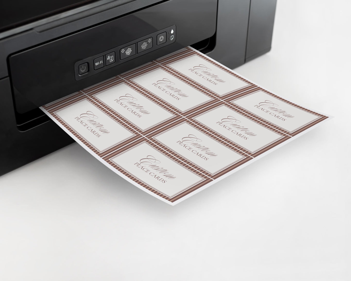 Espresso Martini Striped Place Cards Template, Old Money Brewing Bridal Shower, Night Before Rehearsal Dinner, Modern Vintage Wedding WP1091