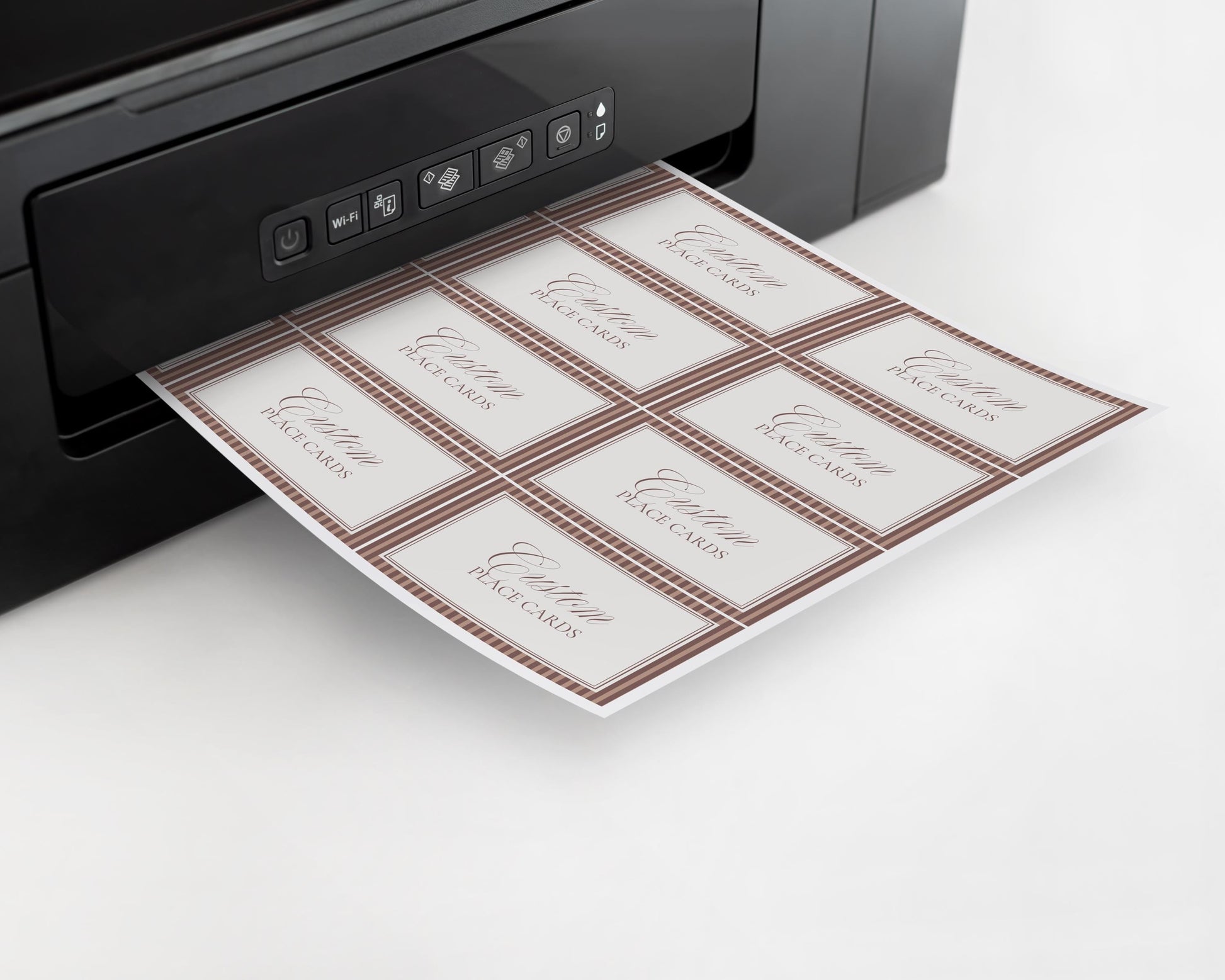 Espresso Martini Striped Place Cards Template, Old Money Brewing Bridal Shower, Night Before Rehearsal Dinner, Modern Vintage Wedding WP1091