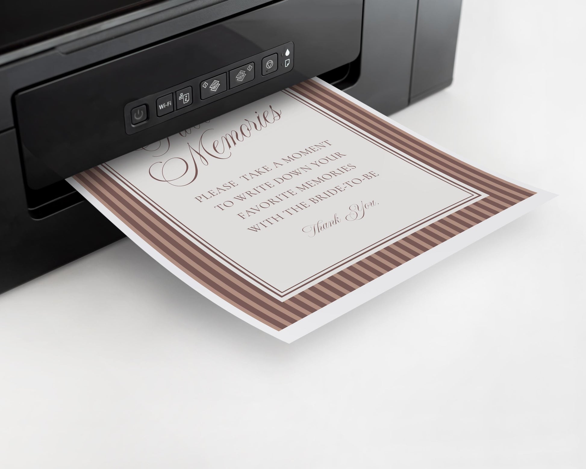 Espresso Martini Striped Favorite Memories with Bride Template, Old Money Love is Brewing Bridal Shower, Modern Vintage Brunch Bride WP1091
