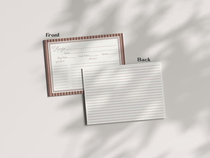 Espresso Martini Striped Recipe Card Bridal Shower Template, Old Money Love is Brewing Bridal Brunch, Modern Vintage Brunch Bride WP1091