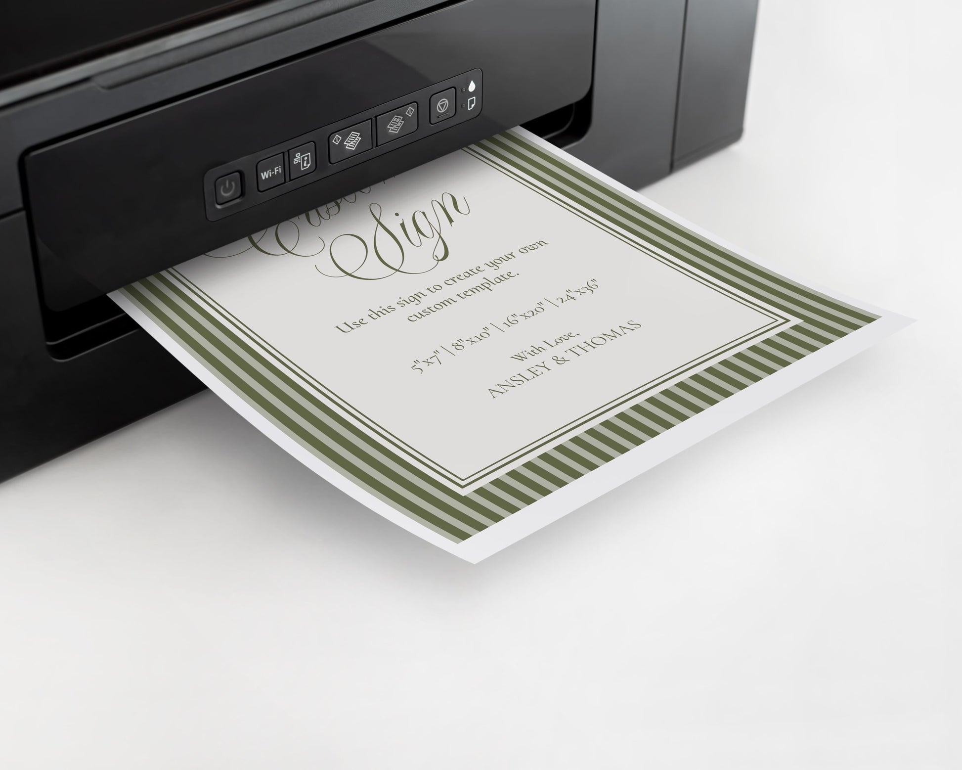 Martini Striped Custom Sign Template, Old Money Bridal Shower, Olive Green Wedding, Modern Vintage Night Before Rehearsal Dinner WP1092