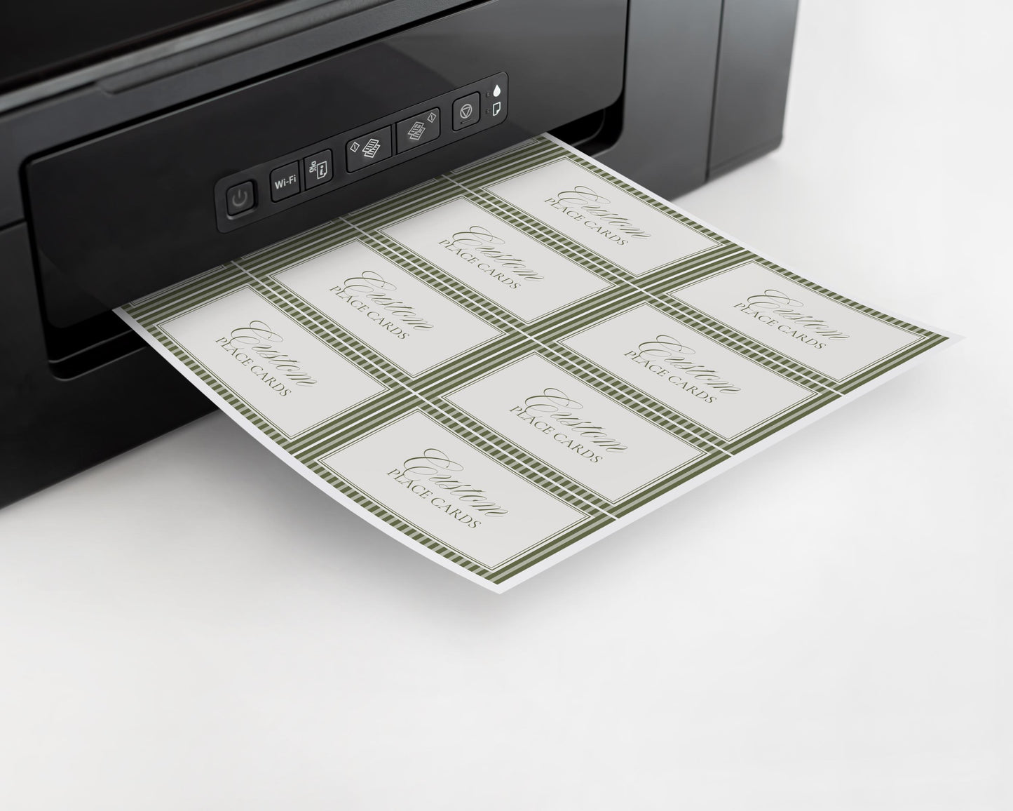 Martini Striped Place Cards Template, Old Money Bridal Shower, Olive Green Wedding, Modern Vintage Night Before Rehearsal Dinner WP1092