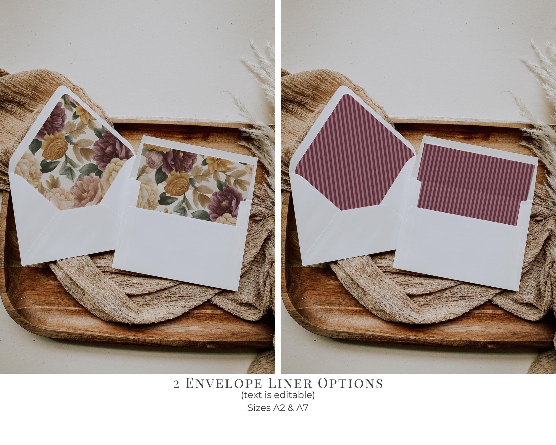 Wine Floral Envelope Liner Template, Old Money Bridal Shower, Burgundy Wedding, Modern Vintage Night Before Rehearsal Dinner WP1093