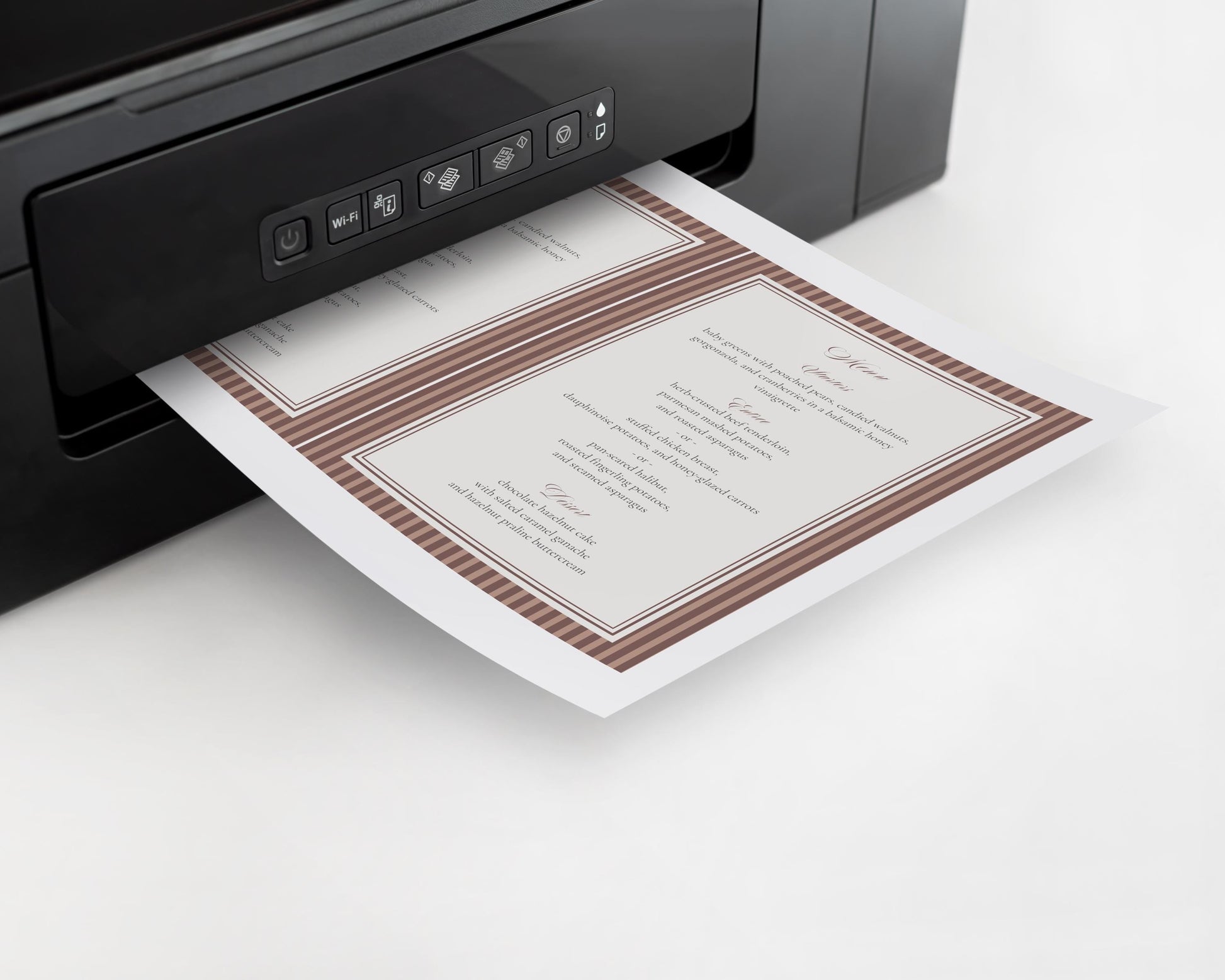 Espresso Martini Striped Menu Template, Old Money Love Brewing Bridal Shower, Night Before Rehearsal Dinner, Modern Vintage Wedding WP1091