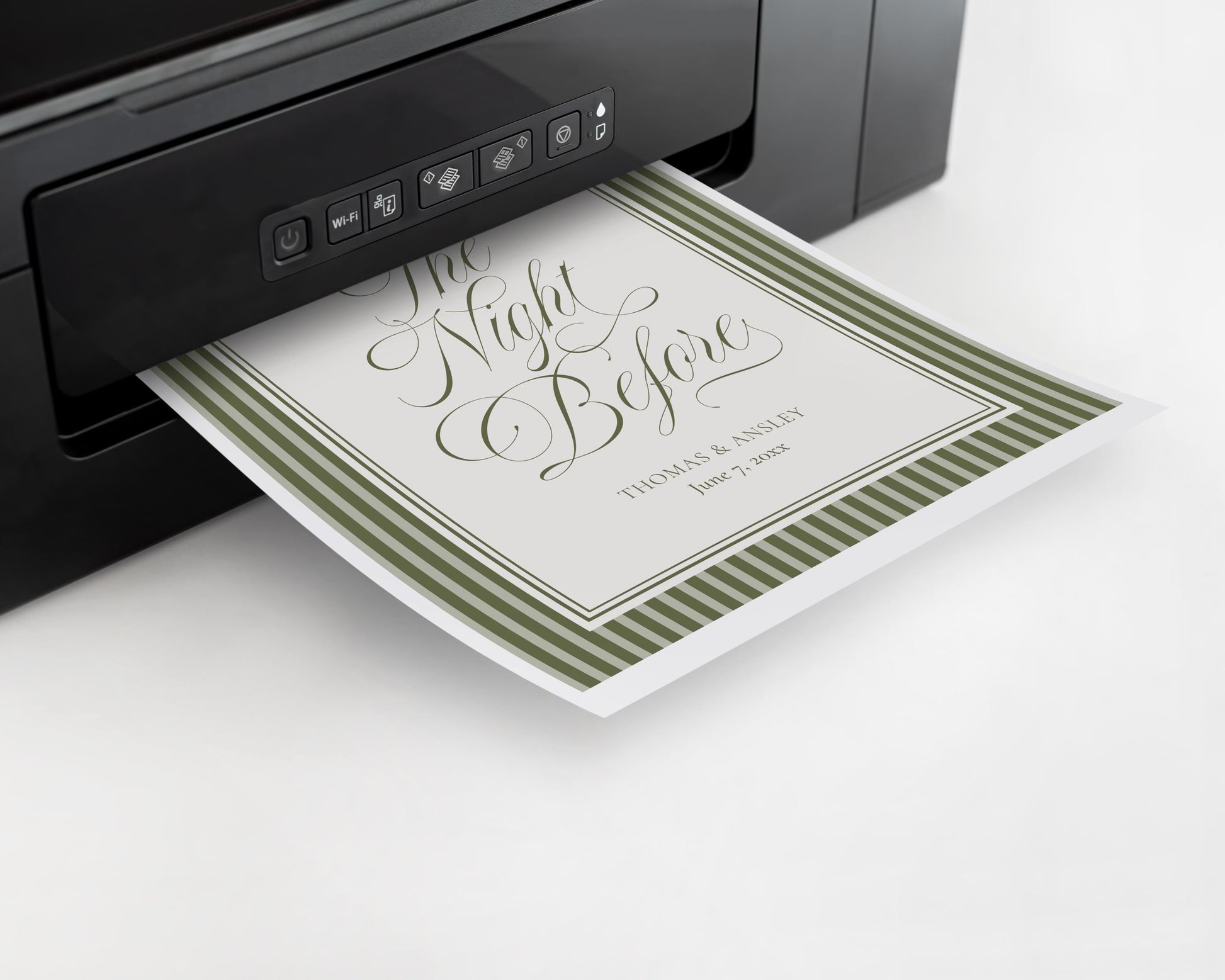 Martini Striped Rehearsal Dinner Welcome Sign Template, Olive Green Old Money Tini Bit Closer Night Before Dinner, Vintage Cocktail WP1092