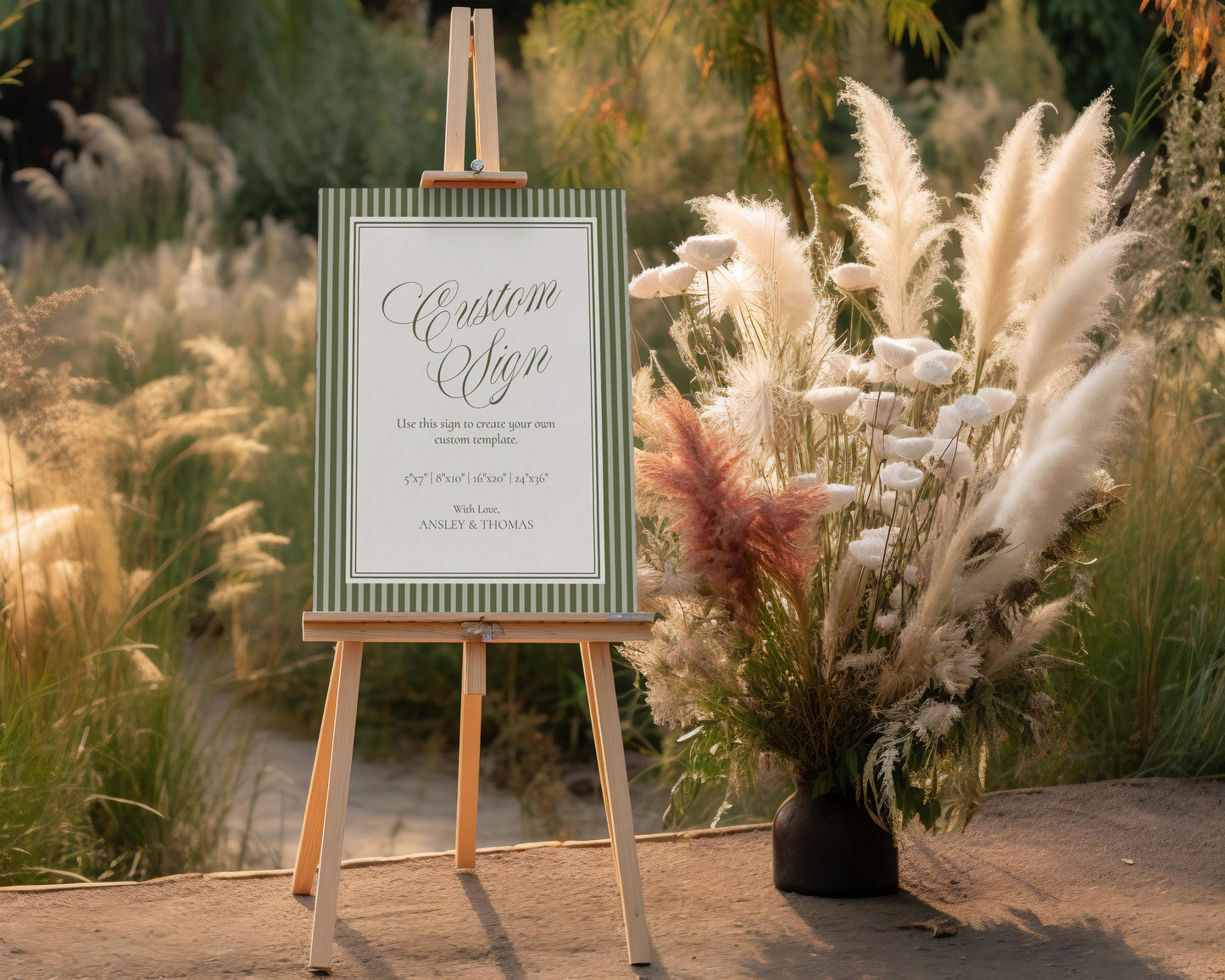 Martini Striped Custom Sign Template, Old Money Bridal Shower, Olive Green Wedding, Modern Vintage Night Before Rehearsal Dinner WP1092