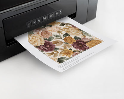 Wine Floral Envelope Liner Template, Old Money Bridal Shower, Burgundy Wedding, Modern Vintage Night Before Rehearsal Dinner WP1093