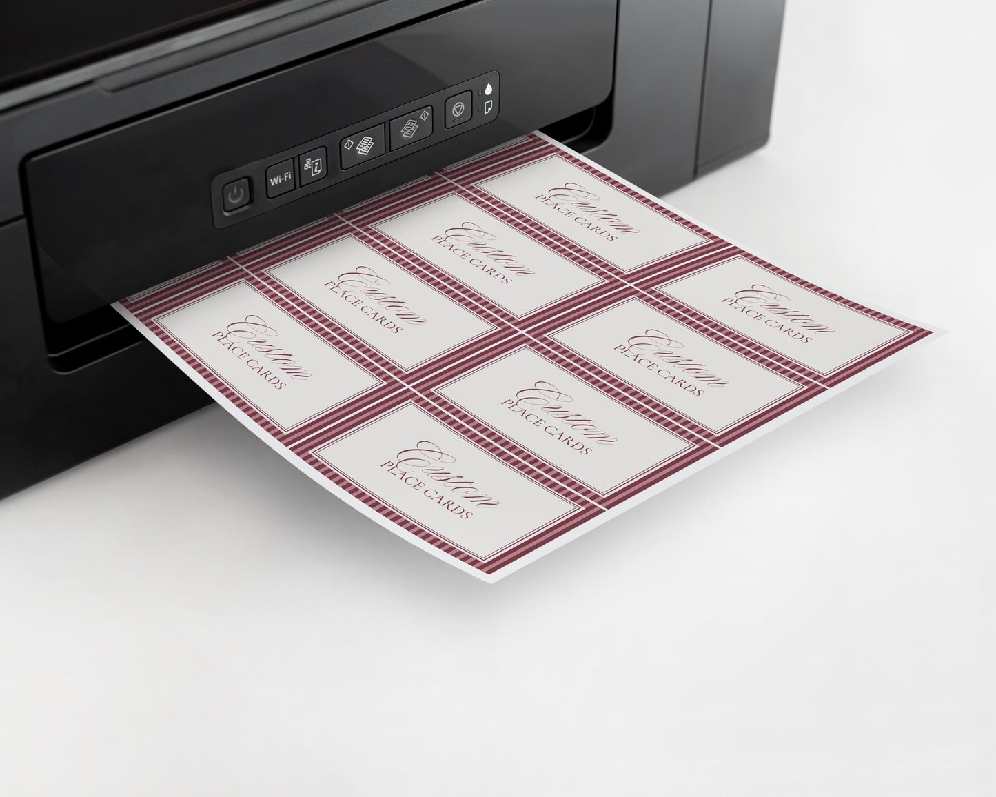 Wine Striped Place Cards Template, Old Money Bridal Shower, Burgundy Wedding, Modern Vintage Night Before Rehearsal Dinner WP1093