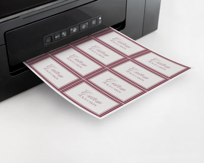 Wine Striped Place Cards Template, Old Money Bridal Shower, Burgundy Wedding, Modern Vintage Night Before Rehearsal Dinner WP1093