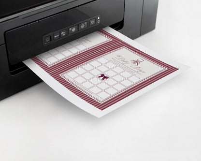 Wine Striped Baby Shower Games Template, Burgundy Theme Baby Sprinkle, Sip Sip Hooray Brunch with Mom to Be WP1093