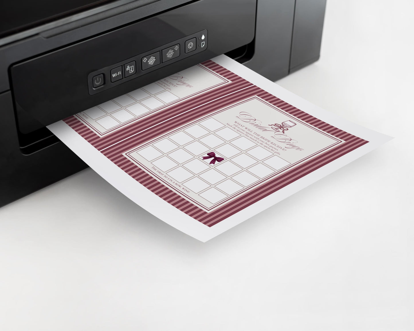 Wine Striped Bridal Shower Games Template, Burgundy Old Money Vino Before Vows Bridal Brunch, Modern Vintage Brunch with Bride WP1093