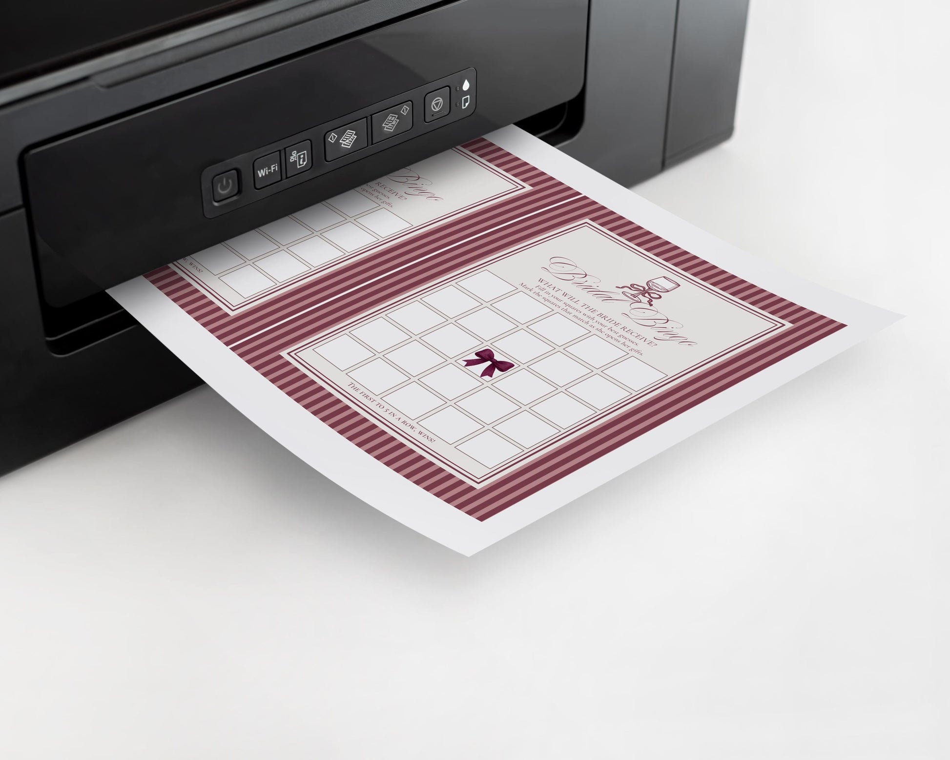 Wine Striped Bridal Shower Games Template, Burgundy Old Money Vino Before Vows Bridal Brunch, Modern Vintage Brunch with Bride WP1093