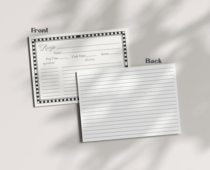 Black Harlequin Pattern Recipe Card Bridal Shower Template, Checkered Old Money Luxury Bridal Brunch WP1097