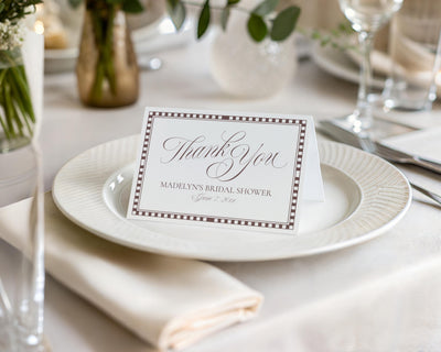 Brown Harlequin Pattern Thank You Card Template