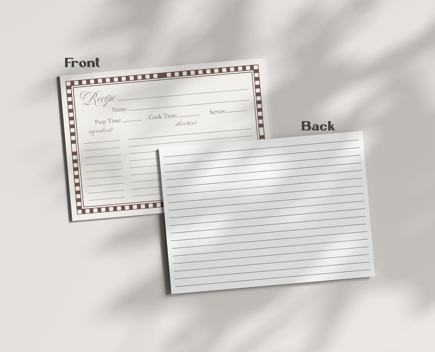 Brown Harlequin Pattern Recipe Card Bridal Shower Template, Checkered Old Money Luxury Bridal Brunch WP1098