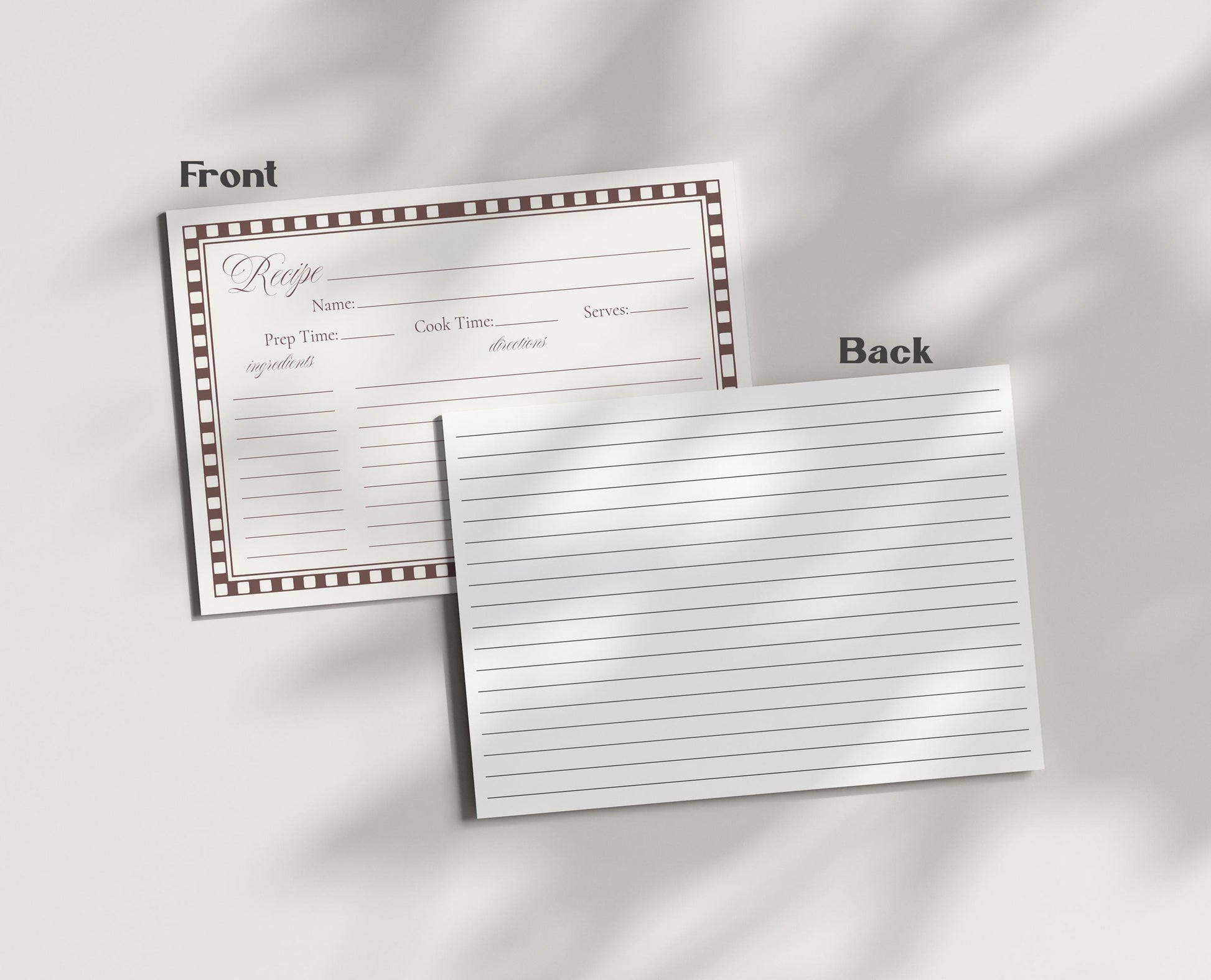 Brown Harlequin Pattern Recipe Card Bridal Shower Template, Checkered Old Money Luxury Bridal Brunch WP1098