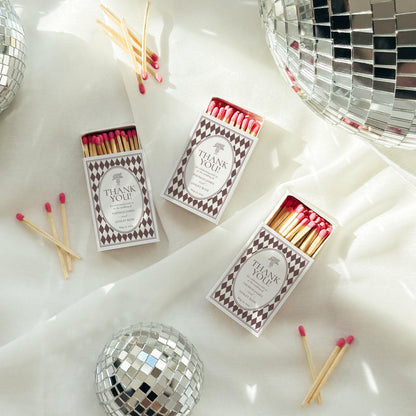 Brown Harlequin Pattern Matchbox Cover Template, Old Money Bridal Shower, Checkered Old Money Black and White Wedding Reception WP1098