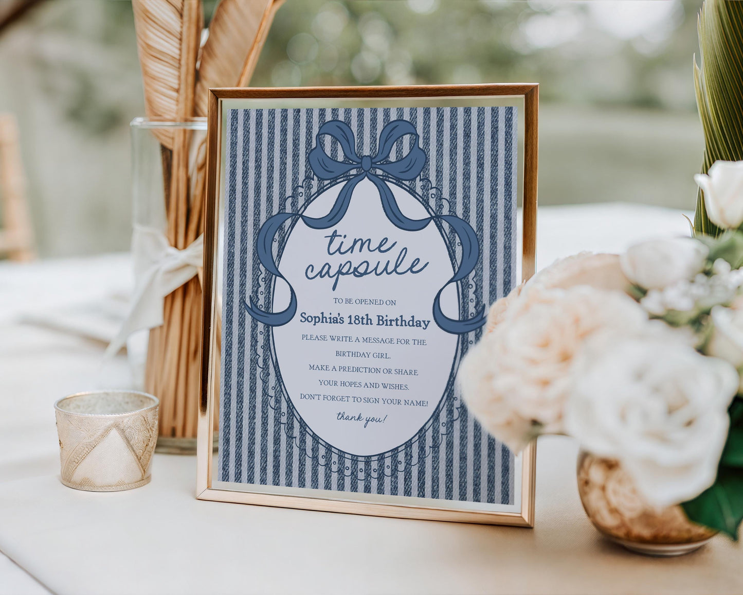 Blue Jean Birthday Time Capsule Template, Denim Darling Birthday Celebration WP1089