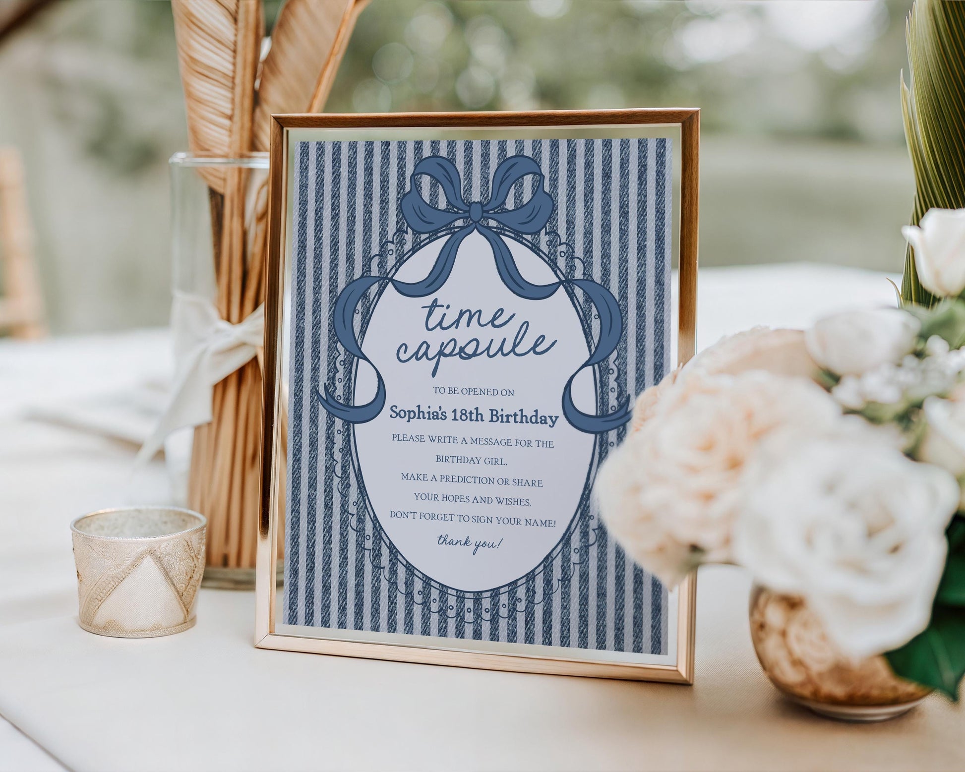 Blue Jean Birthday Time Capsule Template, Denim Darling Birthday Celebration WP1089