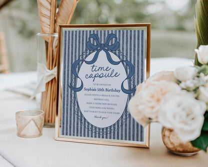 Blue Jean Birthday Time Capsule Template, Denim Darling Birthday Celebration WP1089
