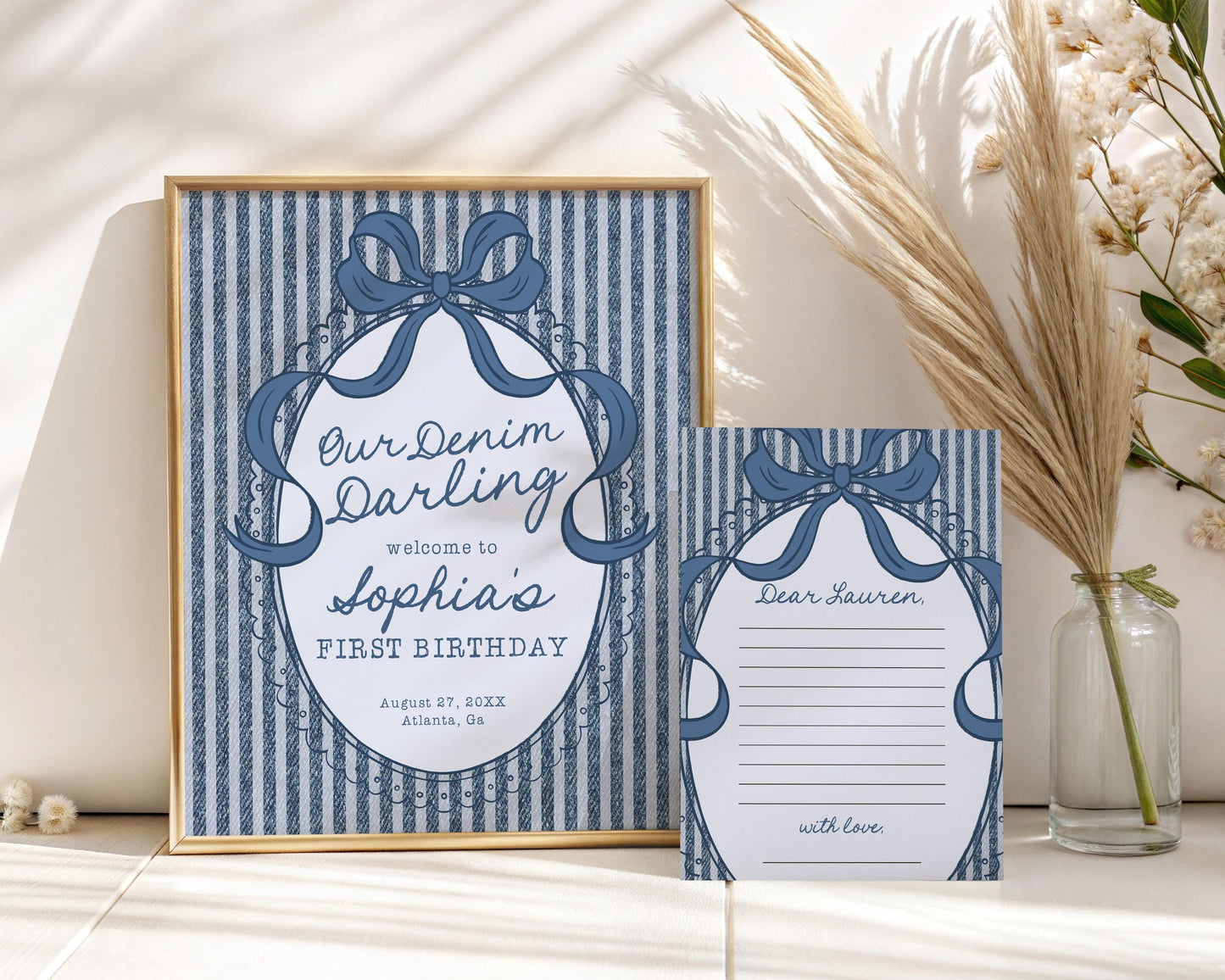 Blue Jean Birthday Time Capsule Template, Denim Darling Birthday Celebration WP1089