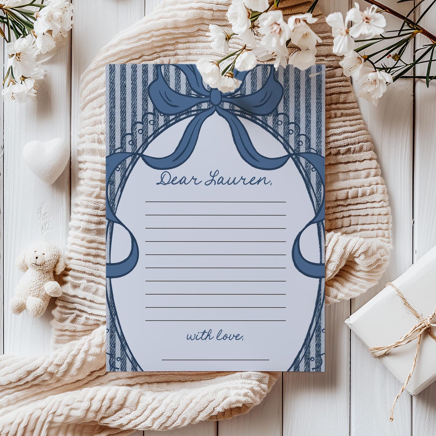 Blue Jean Birthday Time Capsule Template, Denim Darling Birthday Celebration WP1089