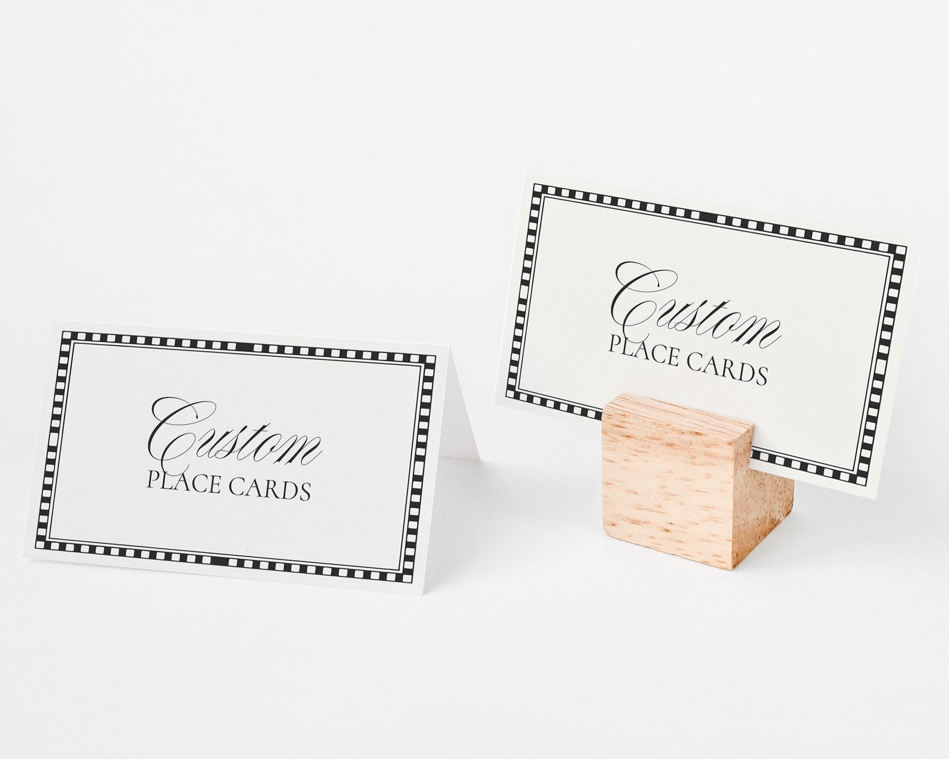 Black Harlequin Pattern Place Cards Template, Checkered Old Money Luxury Ceremony Black and White Wedding Reception WP1097