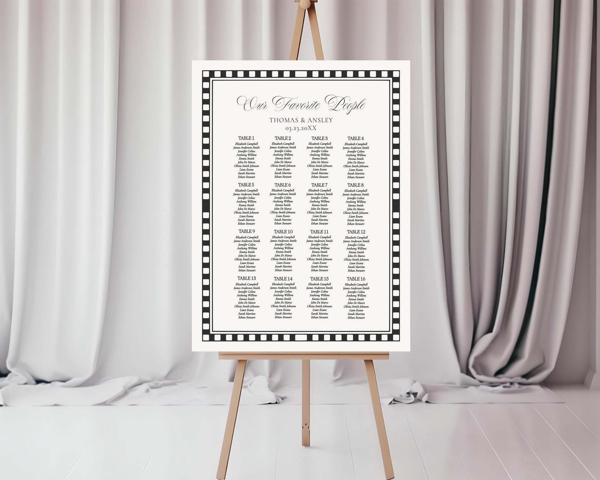 Black Harlequin Pattern Seating Chart Cards Template, Checkered Old Money Luxury Night Before Bridal Shower, Timeless Wedding Decor WP1097
