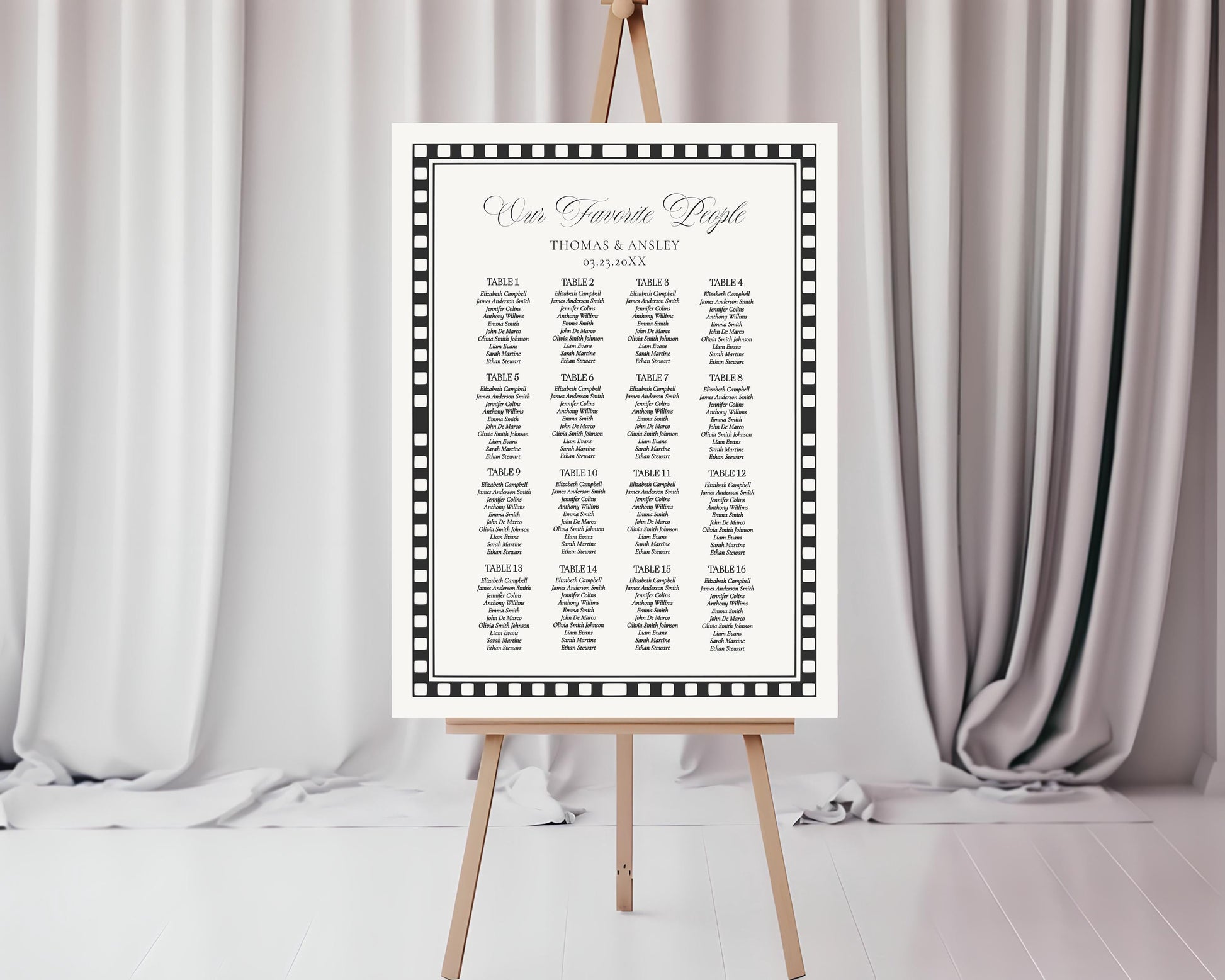 Black Harlequin Pattern Seating Chart Poster Template, Checkered Old Money Luxury Night Before Bridal Shower, Timeless Wedding Decor WP1097