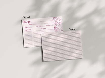 Pink Cocktail Party Recipe Cards, Printed & Shipped, Cocktail Party Stationery