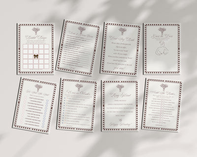 Brown Harlequin Pattern Bridal Shower Games, Printed & Shipped, Party Games