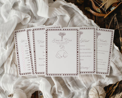Brown Harlequin Pattern Bridal Shower Games, Printed & Shipped, Party Games