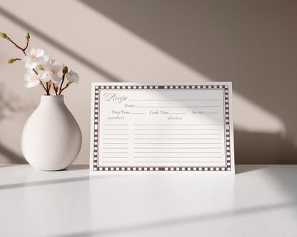 Brown Harlequin Pattern Share a Recipe Cards, Printed & Shipped, Party Stationery