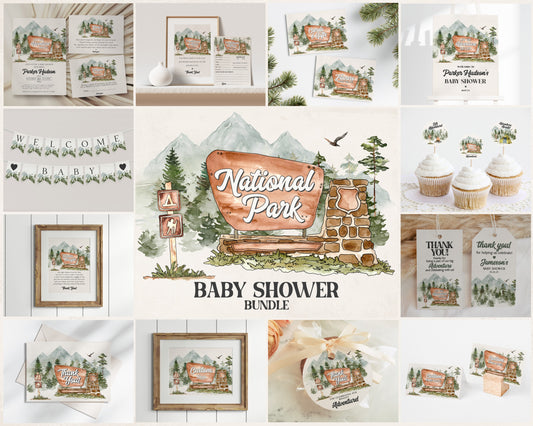 National Park Baby Shower Bundle Printable Template