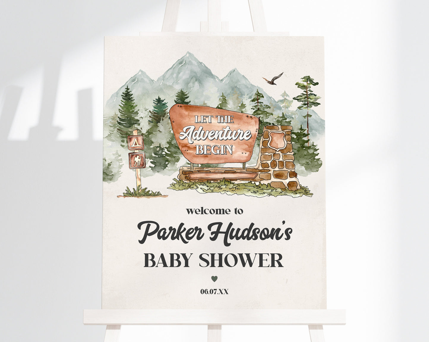 National Park Baby Shower Welcome Sign Printable Template